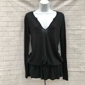 Splendid Tops - Splendid Black Long Sleeve Top Drawstring Waist Splendid Tops - Splendid Black Long Sleeve Top Drawstring Waist
